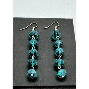 My Style  5 faceted blue crystal earrings